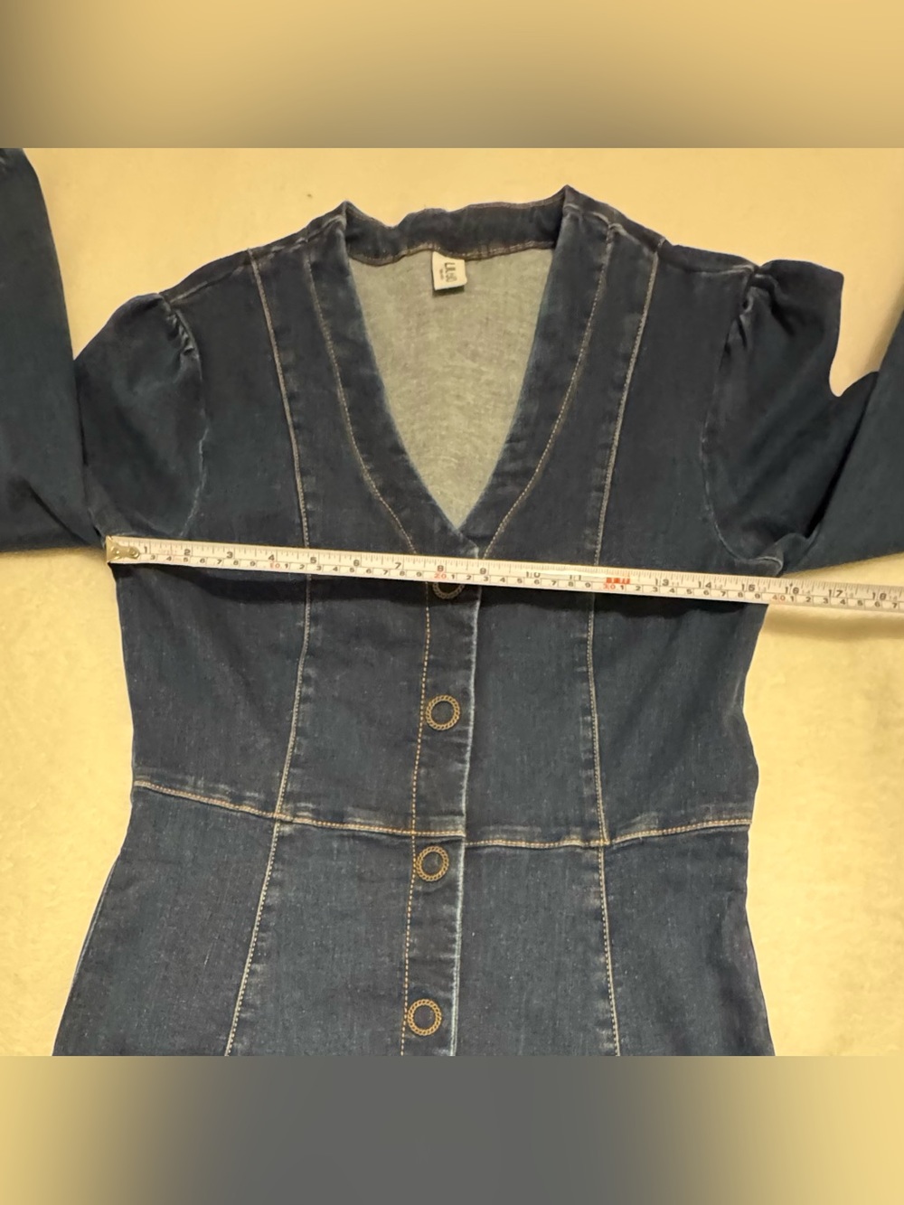NEW Liu Jo Milano Short Denim Dress Dark Wash 3/4 Sleeves Size US 4 - Picture 10 of 12